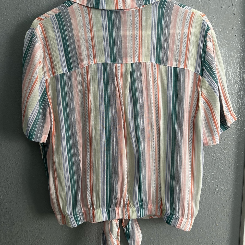 Striped Button Down Shirt - Multicolor - Picture 3 of 7